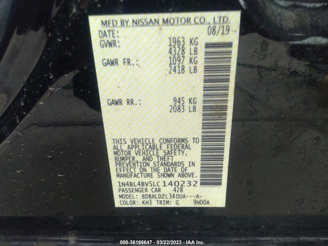 Nissan Altima 2.5 S 2020 1N4BL4BV5LC140232 Image 9