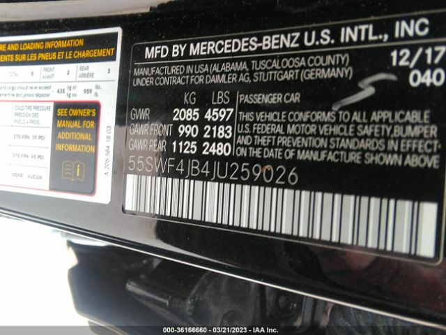 55SWF4JB4JU259026 Mercedes-Benz C-class C 300