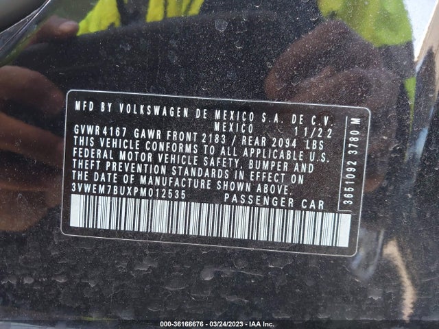 3VWEM7BUXPM012535 Volkswagen JETTA SE