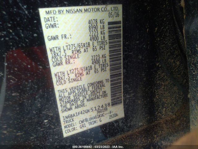 1N6BA1F42GN512438 Nissan Titan Xd Pro-4x