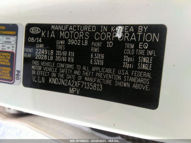 KNDJN2A2XF7135813 KIA Soul Base