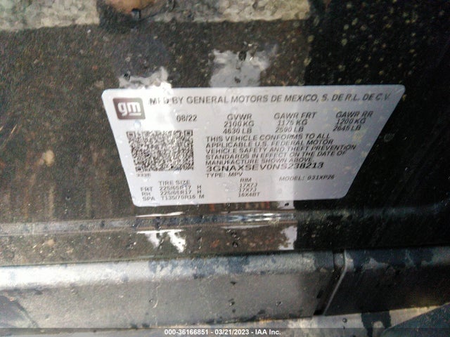 Chevrolet EQUINOX LS 2022 3GNAXSEV0NS238213 Image 10