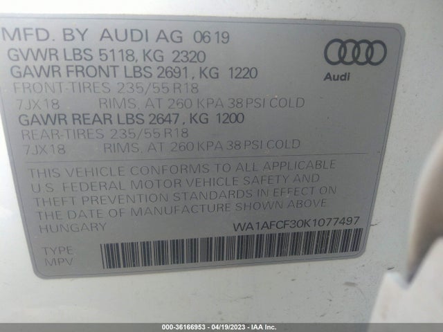 2019 Audi Q3, VIN: WA1AECF30K1077497