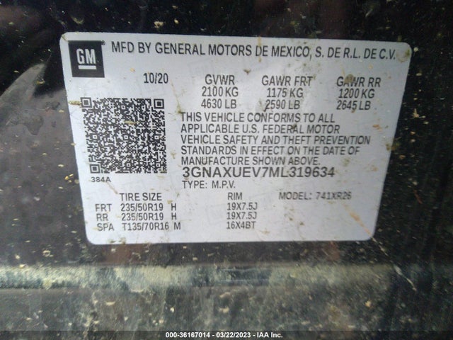 Chevrolet EQUINOX LT 2021 3GNAXUEV7ML319634 Image 9