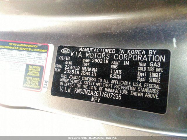 KNDJN2A26J7607336 KIA Soul Base