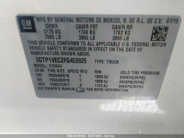 3GTP1VEC2FG453925 GMC Sierra 1500 Slt