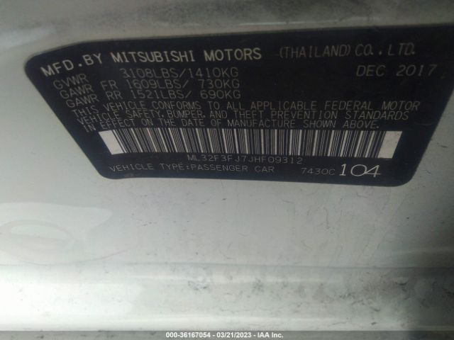 ML32F3FJ7JHF09312 Mitsubishi Mirage G4 Es