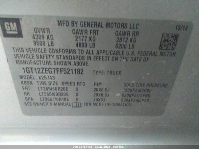 1GT12ZEG7FF521182 GMC Sierra 2500hd Slt