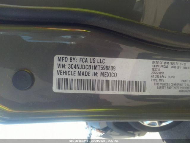 3C4NJDCB1MT598809 Jeep Compass Limited