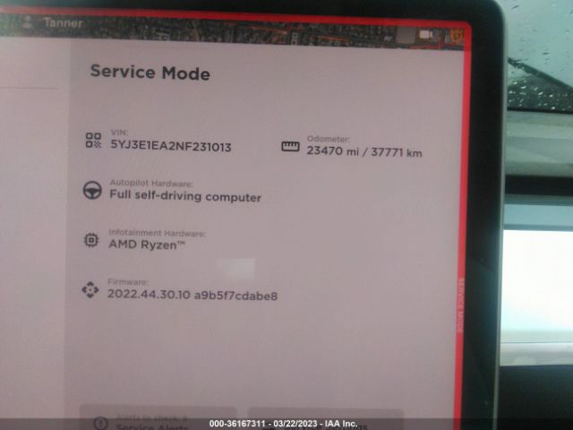 5YJ3E1EA2NF231013 Tesla MODEL 3