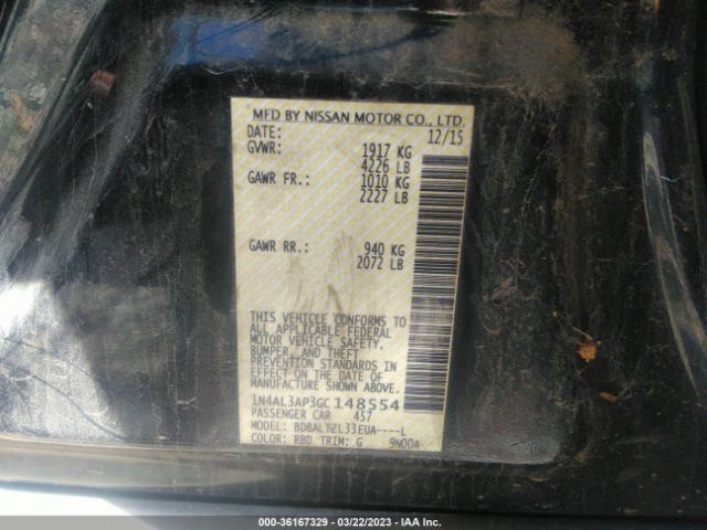1N4AL3AP3GC148554 Nissan Altima 2.5 Sl