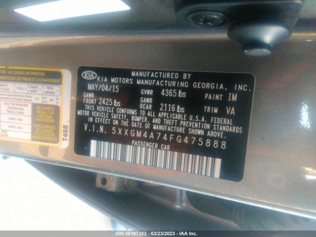 5XXGM4A74FG475888 KIA Optima Lx
