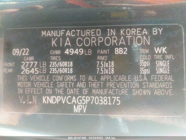 2023 Kia Sportage, VIN: KNDPVCAG5P7038175