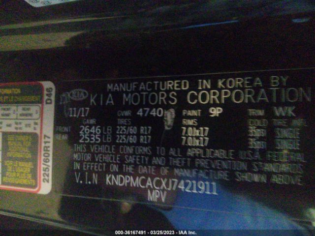 KNDPMCACXJ7421911 KIA Sportage Lx