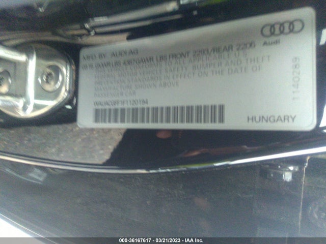 WAUACGFF1F1120194 Audi A3 1.8t Premium