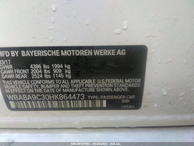 BMW 3 Series 320i 2017 WBA8A9C30HK864473 Image 9