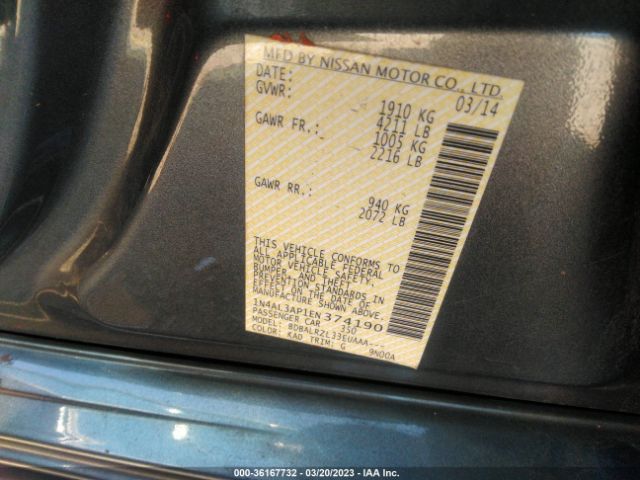 1N4AL3AP1EN374190 Nissan ALTIMA 2.5