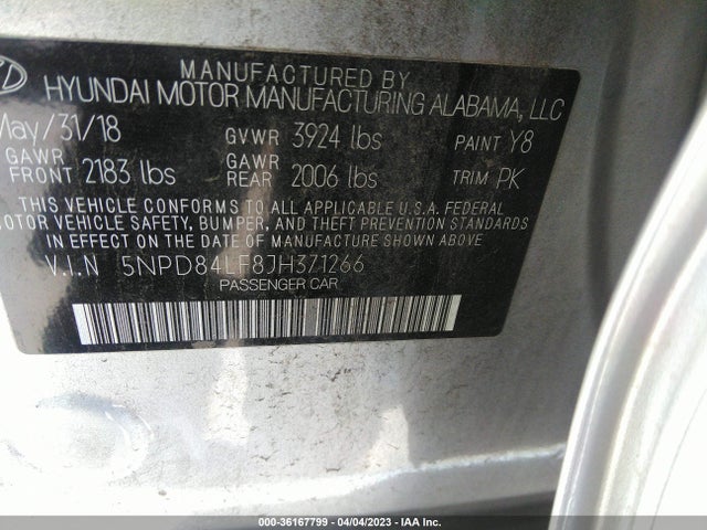 Hyundai Elantra Value Edition 2018 5NPD84LF8JH371266 Image 10