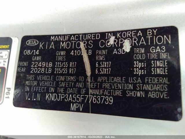 KNDJP3A55F7763739 KIA SOUL +