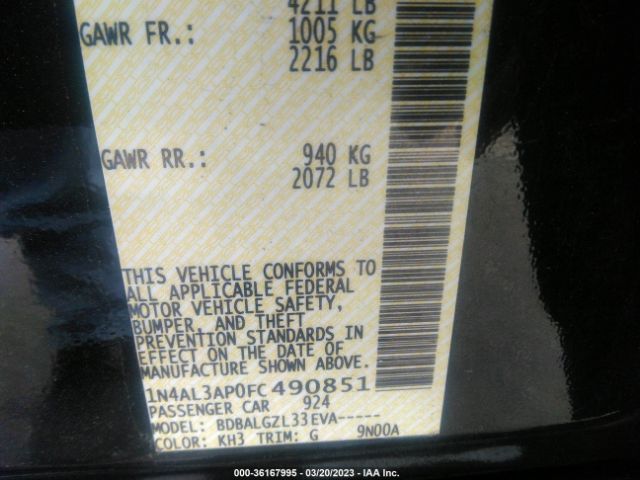 1N4AL3AP0FC490851 Nissan Altima 2.5 S
