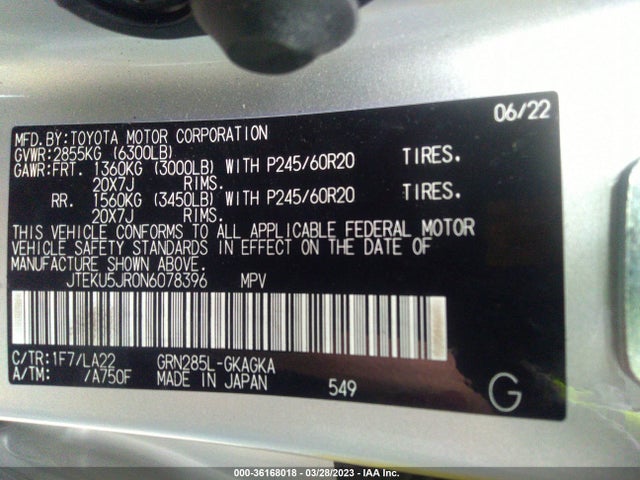 Toyota 4runner Limited 2022 JTEKU5JR0N6078396 Image 10