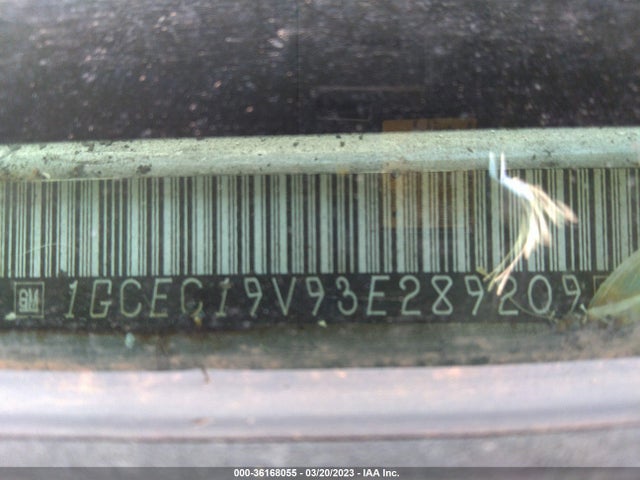 2003 CHEVROLET SILVERADO 1500 VIN: 1GCEC19V93E289209