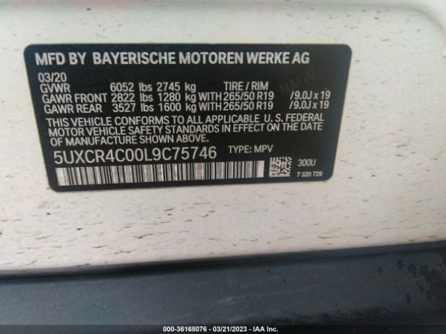 5UXCR4C00L9C75746 BMW X5 Sdrive40i