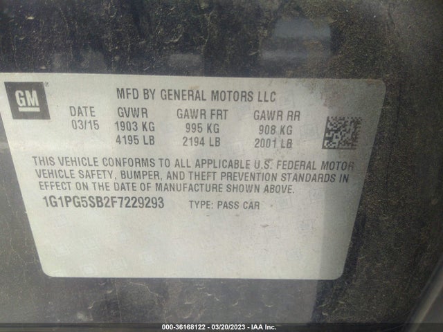 Chevrolet CRUZE LTZ 2015 1G1PG5SB2F7229293 Image 10