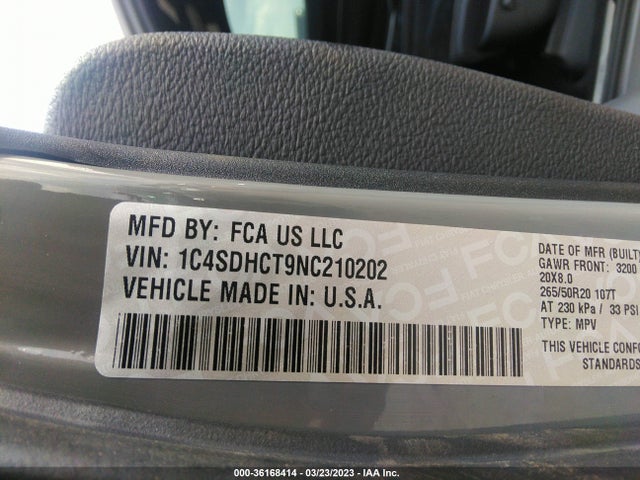 Dodge Durango R/t 2022 1C4SDHCT9NC210202 Image 9