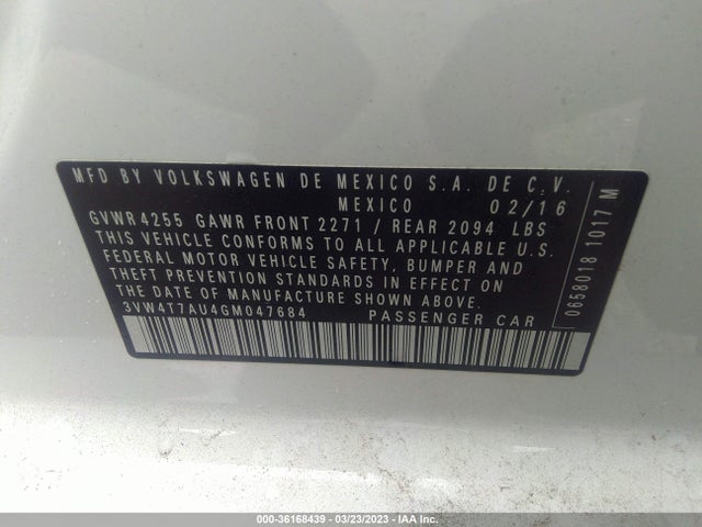 3VW4T7AU4GM047684 Volkswagen Golf Gti Se