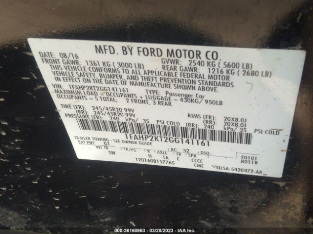 1FAHP2KT2GG141161 Ford TAURUS SHO