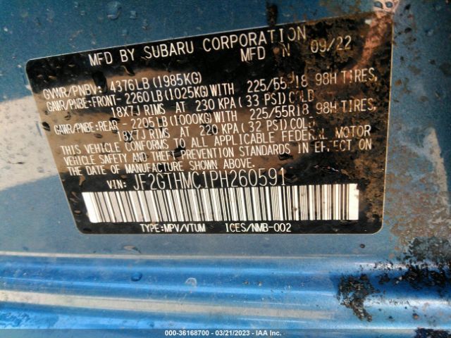 JF2GTHMC1PH260591 Subaru Crosstrek Limited