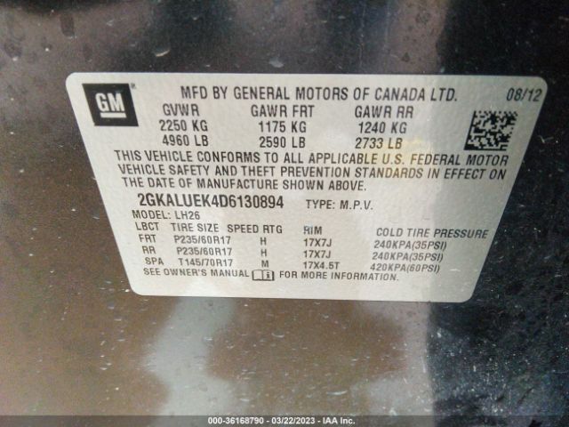 2GKALUEK4D6130894 GMC Terrain Slt
