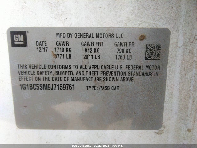 Chevrolet CRUZE LS 2018 1G1BC5SM9J7159761 Image 10