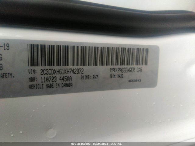 2C3CDXHG1KH742972 Dodge CHARGER GT