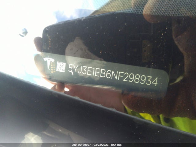 Tesla Model 3 Long Range 2022 5YJ3E1EB6NF298934 Image 9