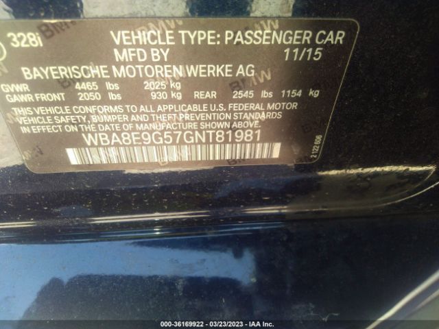 WBA8E9G57GNT81981 BMW 3 Series 328i