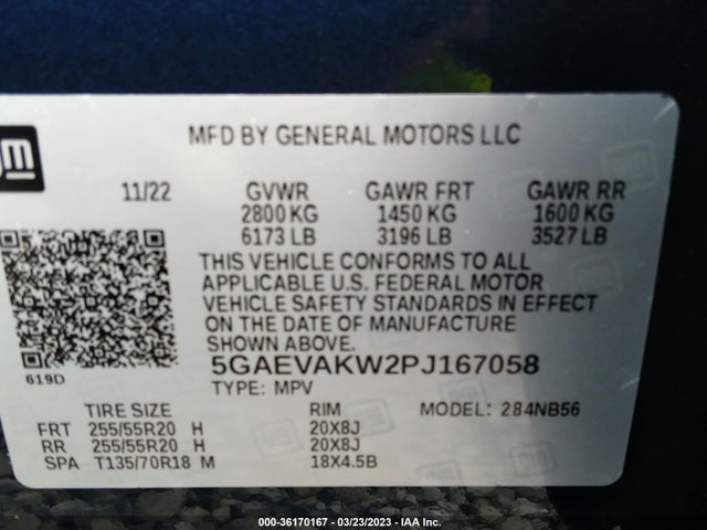 2023 Buick Enclave, VIN: 5GAEVAKW2PJ167058
