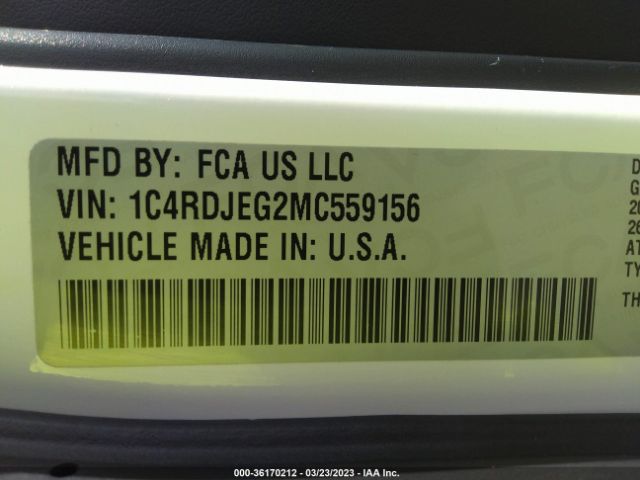 1C4RDJEG2MC559156 Dodge Durango Citadel