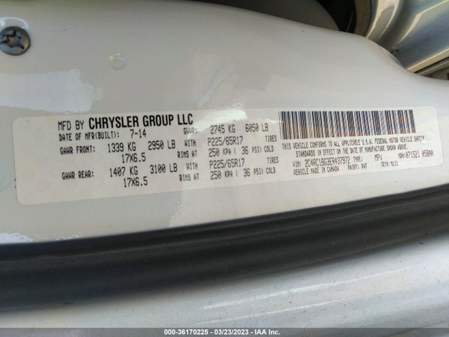 2C4RC1BG3ER437972 Chrysler Town & Country Touring