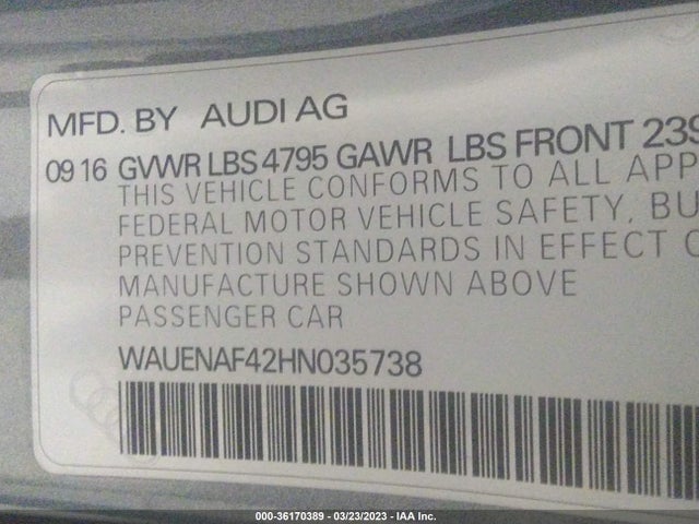 WAUENAF42HN035738 Audi A4 Premium Plus