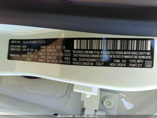 ZASPAKBN8K7C72071 Alfa Romeo STELVIO TI