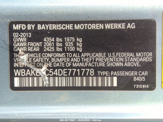 BMW 3 Series 328i 2013 WBAKE3C54DE771778 Image 10