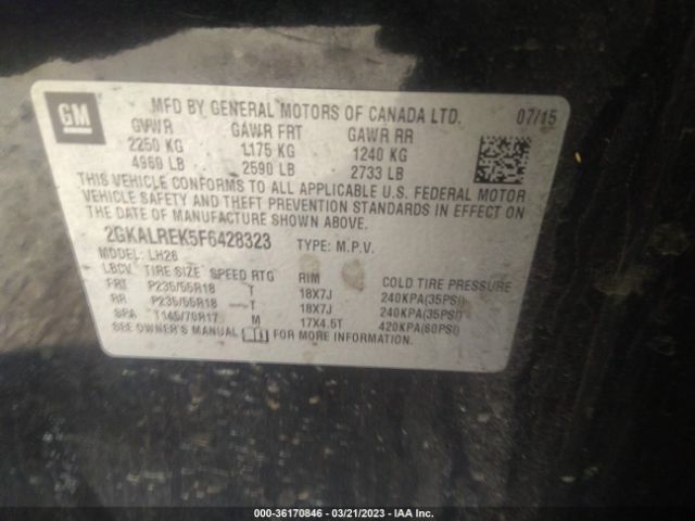 2GKALREK5F6428323 GMC Terrain Sle