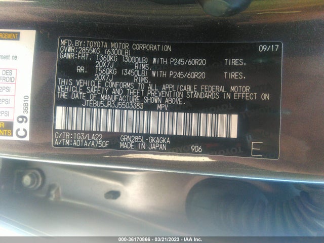 Toyota 4RUNNER SR5 2018 JTEBU5JR3J5503383 Image 11