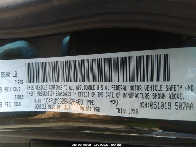 1C4PJMCS2GW326468 Jeep Cherokee 75th Anniversary