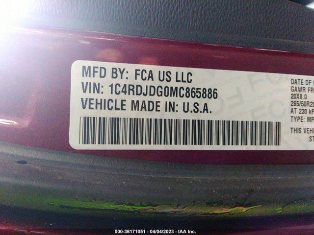 Dodge Durango Gt Plus 2021 1C4RDJDG0MC865886 Image 9