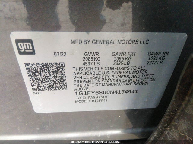 2022 Chevrolet Bolt EUV, VIN: 1G1FY6S00N4134941
