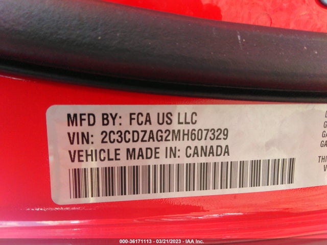 Dodge Challenger Sxt 2021 2C3CDZAG2MH607329 Image 9
