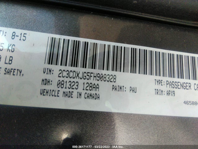 Dodge Charger Sxt 2015 2C3CDXJG5FH908328 Image 9